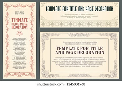 Vector set for creating advertisements, flyer, web, wedding  and other invitations or greeting cards. Happy holidays.