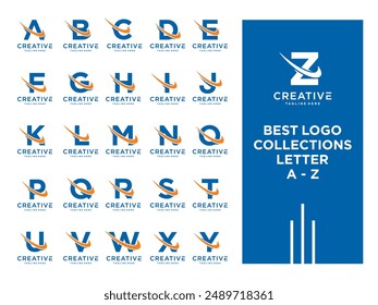 vector set of creative logos letters A - Z. white background