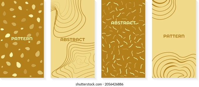Vector set of creative pattern abstract in gold color design background