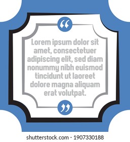 Vector set of Creative quote text template. Quote blank template. Quote bubble. frame of quotes. Print design. Quote form. Template vector set.