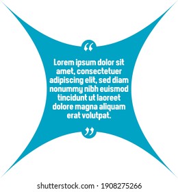 Vector set of Creative quote text template. Quote blank template. Quote bubble. frame of quotes. Print design. Quote form. Template vector set.