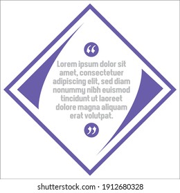 Vector set of Creative quote text template. Quote blank template. Quote bubble. frame of quotes. Print design. Quote form. Template vector set.
