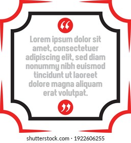 Vector set of Creative quote text template. Quote blank template. Quote bubble. frame of quotes. Print design. Quote form. Template vector set.