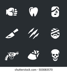 Vector Set of Crime. Fight, stabbing, murder.