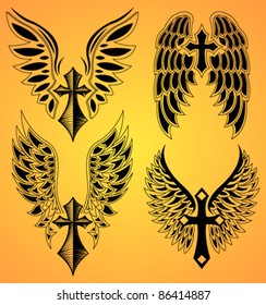 tattoo cross with wings