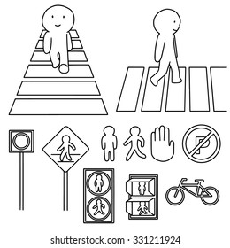 vector set of crosswalk