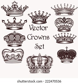 Vector set of crowns for your heraldic design