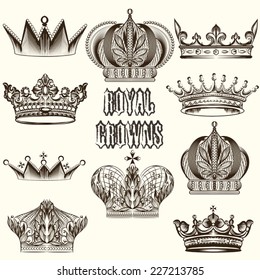 Vector set of crowns for your heraldic design