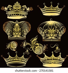 Vector set of crowns for your heraldic design