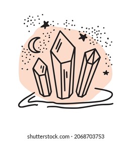 Conjunto de vectores de cristales y piedras preciosas