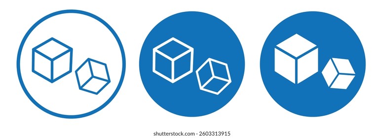 vector set of cube icon. simple cube pictogram. 3d box graphic concept. Graphic element vector design. a simple cube icon set.