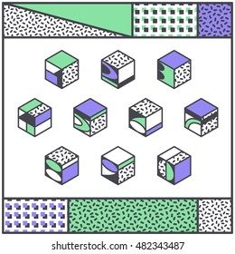 Vector set of cubical numerals. 