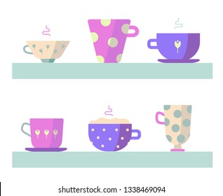 Vector set of cups