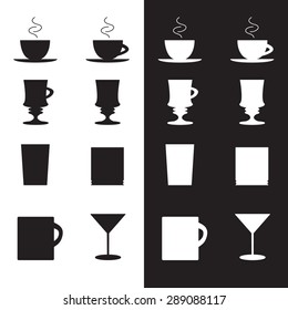 Vector set of cups and glasses in eps