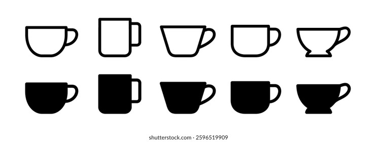 vector set of cups. icon, symbol