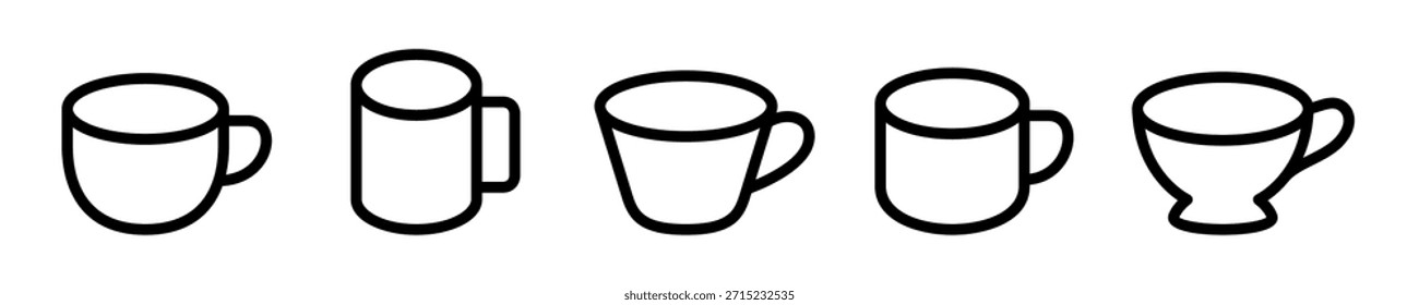Vector conjunto de tazas. icono, símbolo