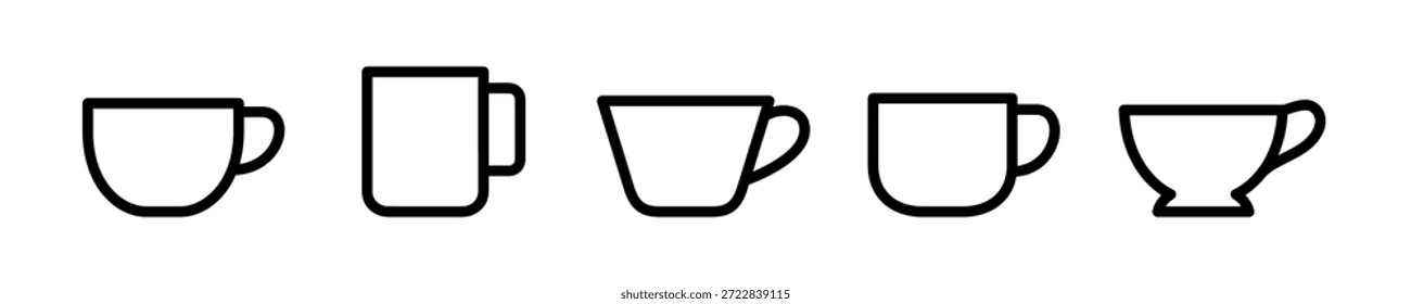 vector set of cups. icon, symbol