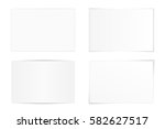 Vector set of curved photo frames with various shadows. Mock up of photos.