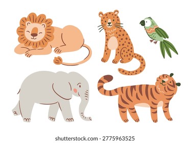 Vector set cute Africa