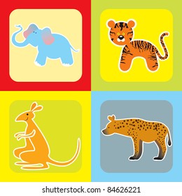 Vector set of cute african animals -2