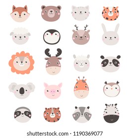 Vector set with cute animals.