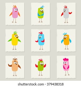 Vector set of cute birds. Cute birds collection