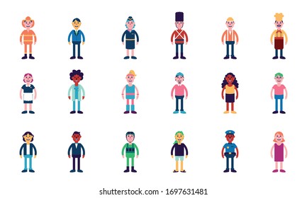 Vector Set Cute Cartoon Character Variety Stock Vector (Royalty Free ...