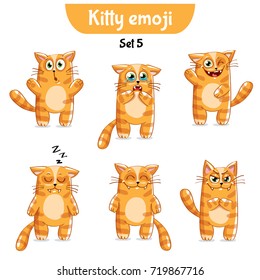 Vector set of cute cat characters. Set 5