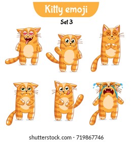 Vector set of cute cat characters. Set 3