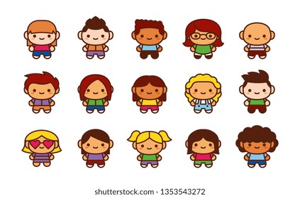 Vector Set Of Cute Characters Isolated On White Background