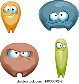 vector set of cute characters slime pet