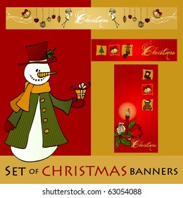 vector set of cute Christmas banners