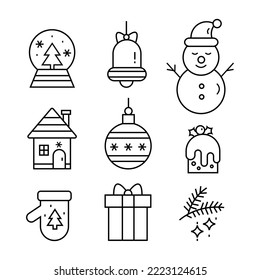 Vector set of cute Christmas icons.