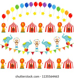 Vector Set of Cute Circus Themed Images