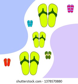Vector Set Cute Colorful Summer Slippers Stock Vector (Royalty Free ...