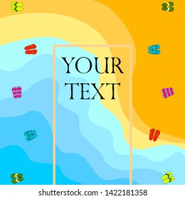 Vector set with cute and colorful summer slippers. Beach vacation. Vector background.