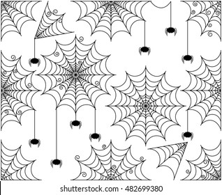 Vector Set of Cute and Creepy Spiderwebs