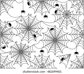 Vector Set of Cute and Creepy Spiderwebs