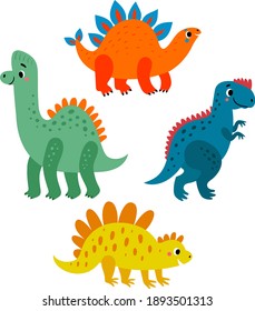 
Vector set of cute dinosaurs