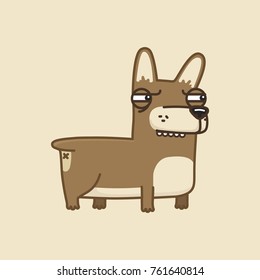 Vector set of cute dog breed welsh corgi. Design illustrations for phone case, poster, t-shirt and pins