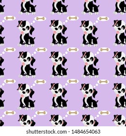 Vector set of cute dogs,adorable cartoon animal background.