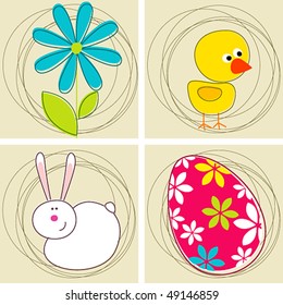 Vector set of cute Easter cards