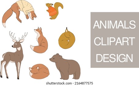 Vector set with cute exotic animals, leaves, flowers, fruits isolated on white background. Funny tropical birds and plants illustration. Bright flat picture for children. Jungle summer clip art