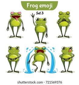 Vector set of cute ffrog characters. Set 3