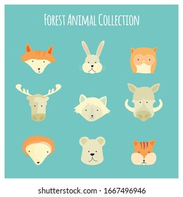 Vector set of cute forest animals