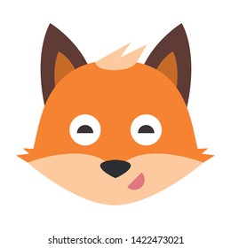 Vector set of cute  fox in different emotions. Isolated illustrations on the white background. Emoji Vector