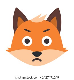 Vector set of cute  fox in different emotions. Isolated illustrations on the white background. Emoji Vector