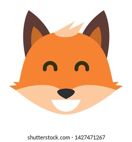Vector set of cute  fox in different emotions. Isolated illustrations on the white background. Emoji Vector