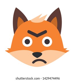 Vector set of cute  fox in different emotions. Isolated illustrations on the white background. Emoji Vector