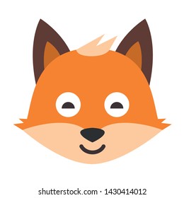 Vector set of cute  fox in different emotions. Isolated illustrations on the white background. Emoji Vector